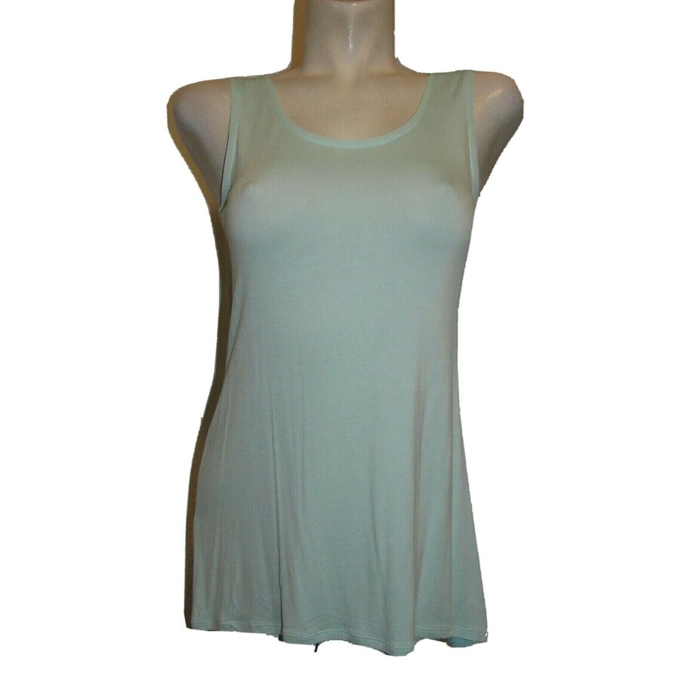 LOGO Lori Goldstein Womens XS Light Blue Sleeveless Scoop Neck Knit Tank Top